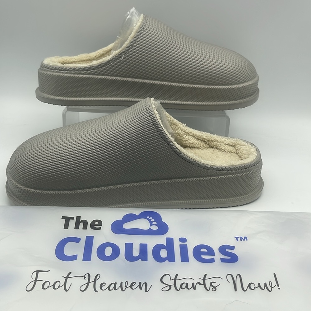 The Cloudies Fur Lined Slippers Comfy Anti-Slip NEW Sz 9.5-10